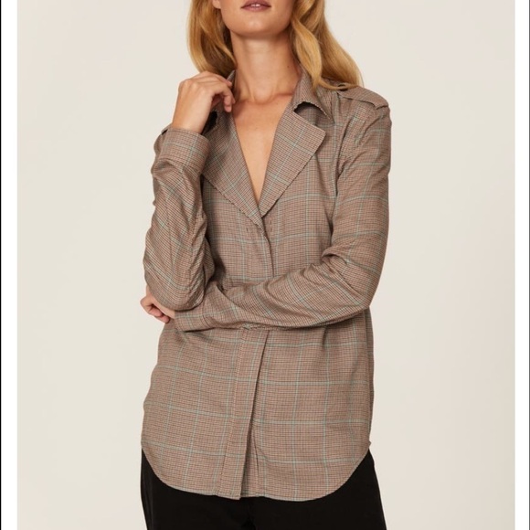 rag & bone Tops - rag & bone Field Plaid Blouse